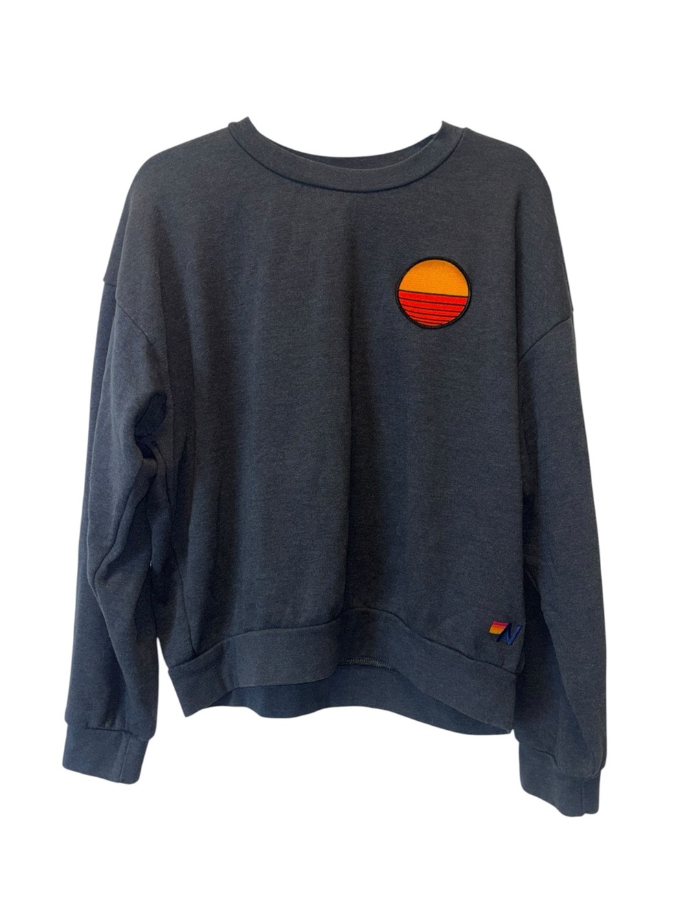 Aviator Nation Sunset Patch Relaxed Crew Sweatshirt Small - Picture 3 of 13